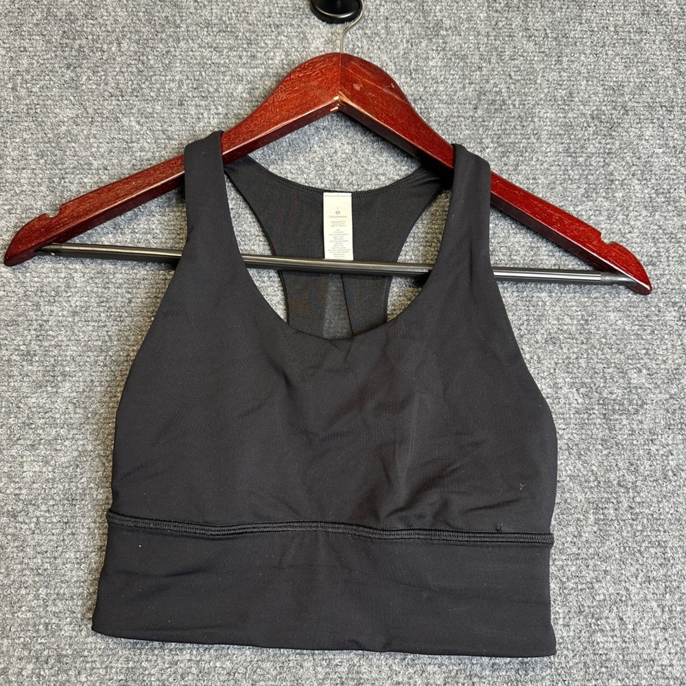 Lululemon Invigorate Sports Bra‎ Womens Size 2 Black Workout Yoga Gym
